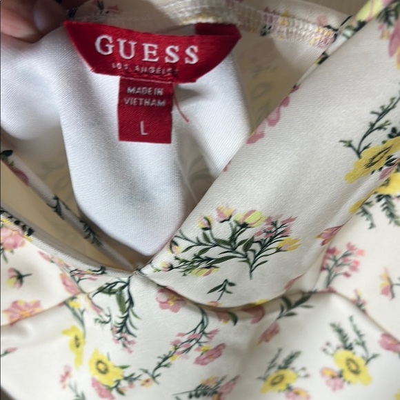 Guess Floral Print Chemise - Cream and Pink - Picture 2 of 5